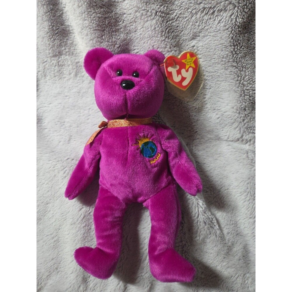 Retired Ty Beanie Baby Millennium Bear – January 1, 1999 Plush Teddy